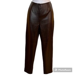 Ballinger Gold Brown Faux Snake Skin Print Pants Sz-4